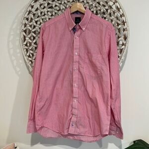 Tailorbyrd mens pink and white striped button down size medium